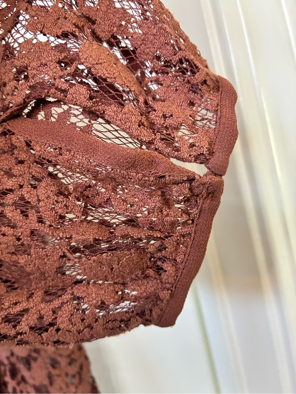Zara Long-Sleeve Lace Maxi Dress in Dusty Rose - Picture 3 of 7